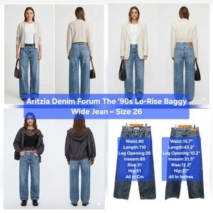 Aritzia Denim Forum The ’90s Low-Rise Baggy Wide Jean Size 26-28